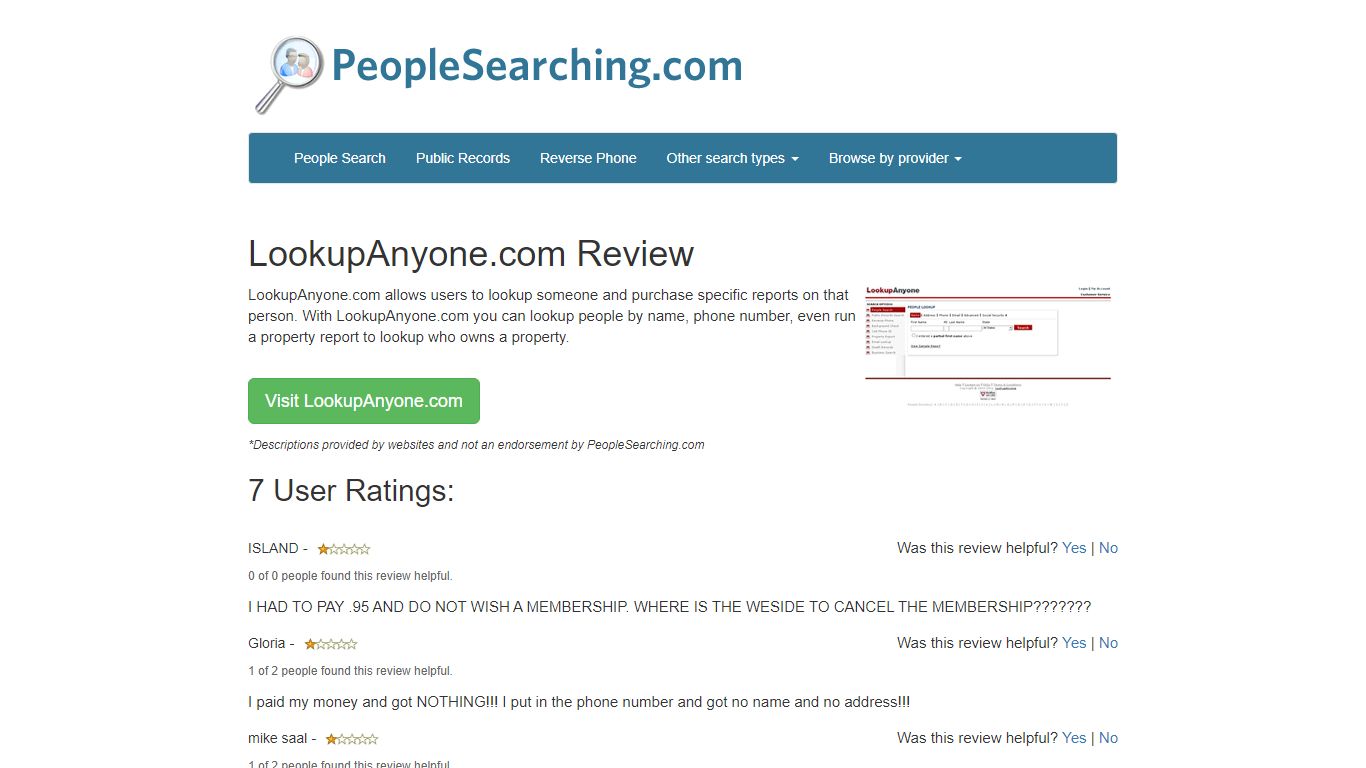 LookupAnyone.com Reviews | Compare People Search Sources